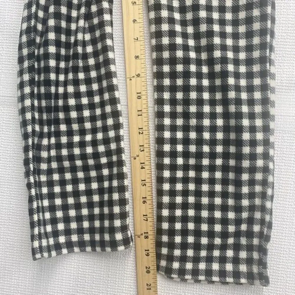 Old Navy Girls‎ Small 6-7 Black Buffalo Plaid Microfleece  Pajama Pants